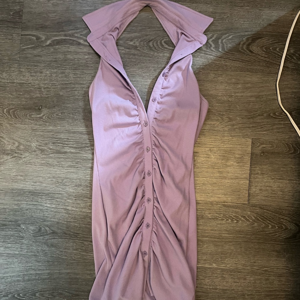 SHEIN Purple Button-Down Dress